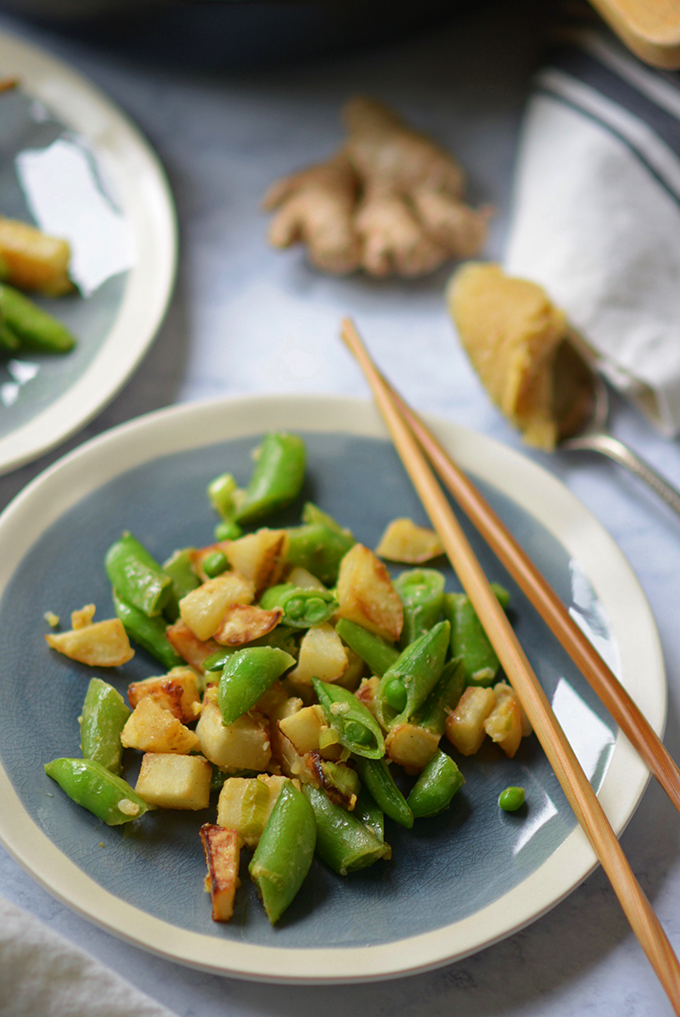 Ginger Miso Turnips and Sugar Snap Peas