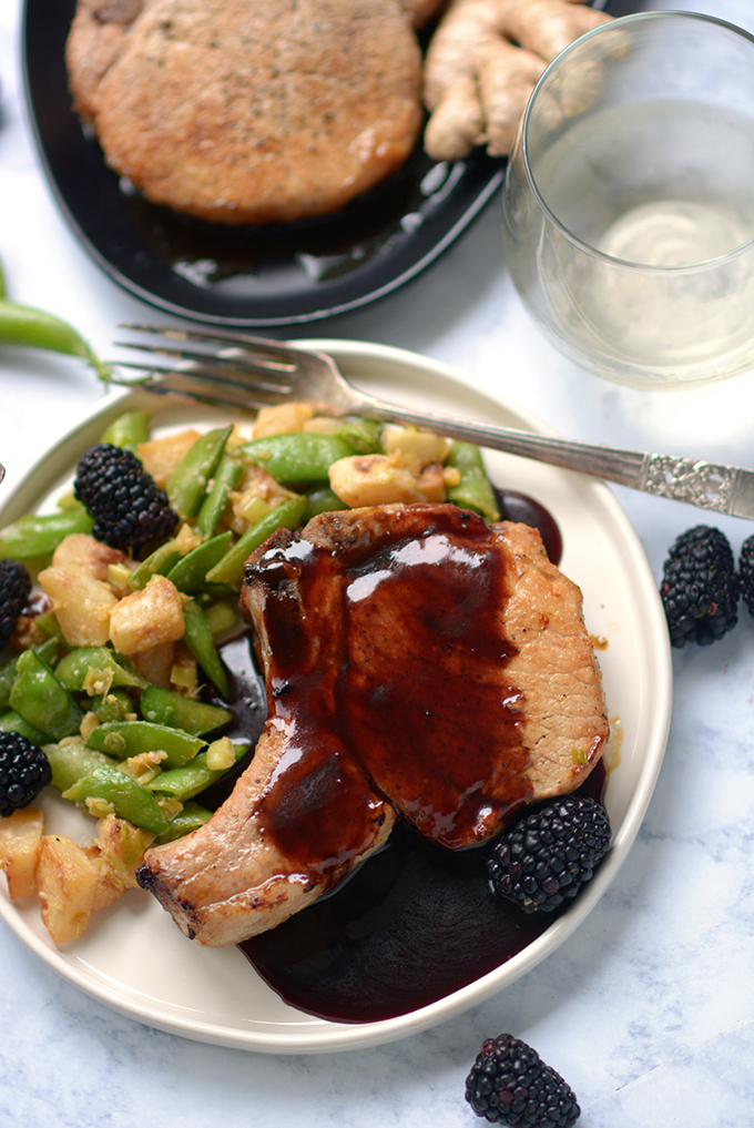 Skillet Pork Chops with Blackberry Glaze