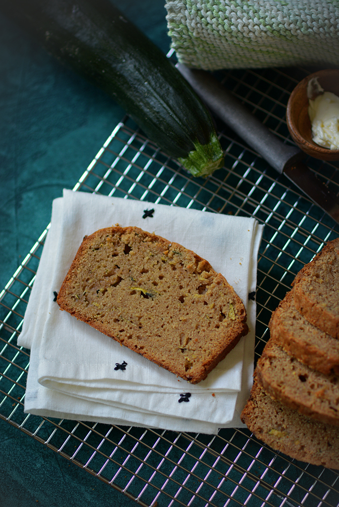 Zucchini Bread with Butter and Brown Sugar