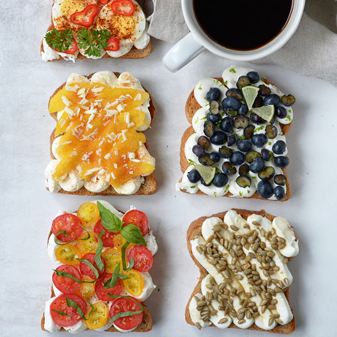 Summer Ricotta Toast 5 Ways