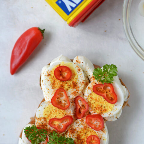 Old Bay Eggs Ricotta Toast