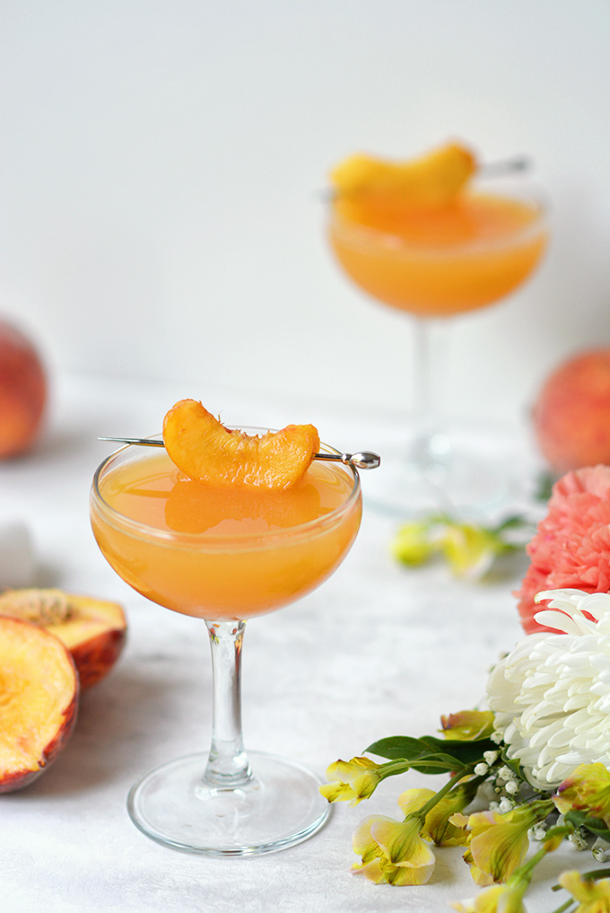 Fresh Peach Mezcal Cocktail
