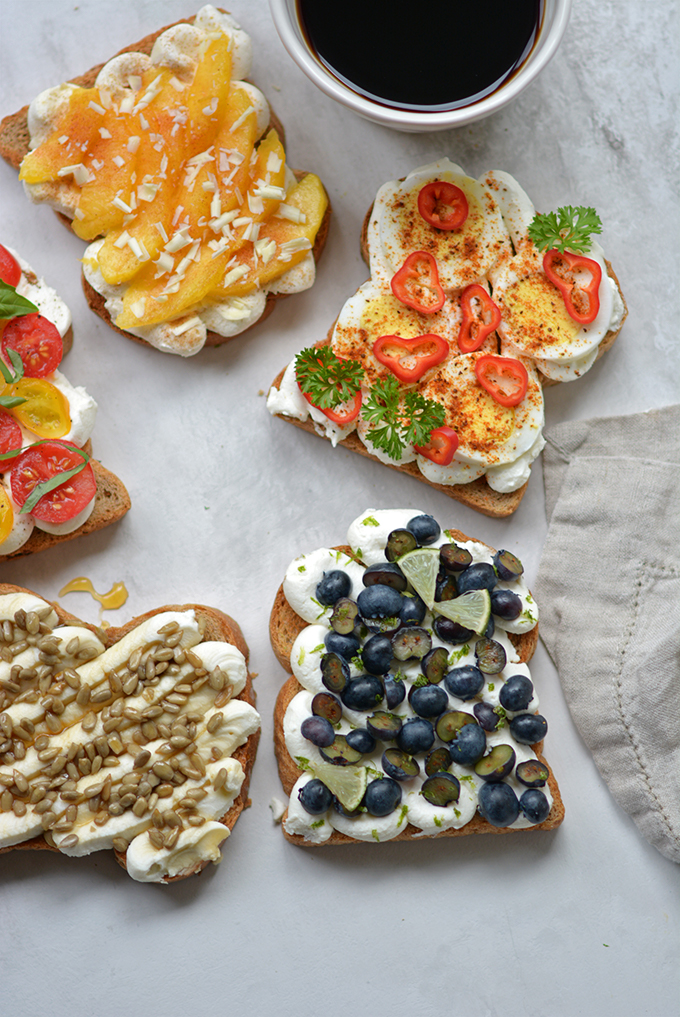 Summer Ricotta Toast 5 Ways