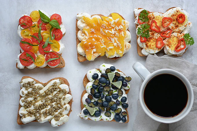 Summer Ricotta Toast 5 Ways