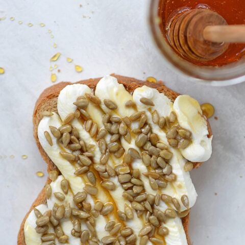 Honey Sunflower Ricotta Toast