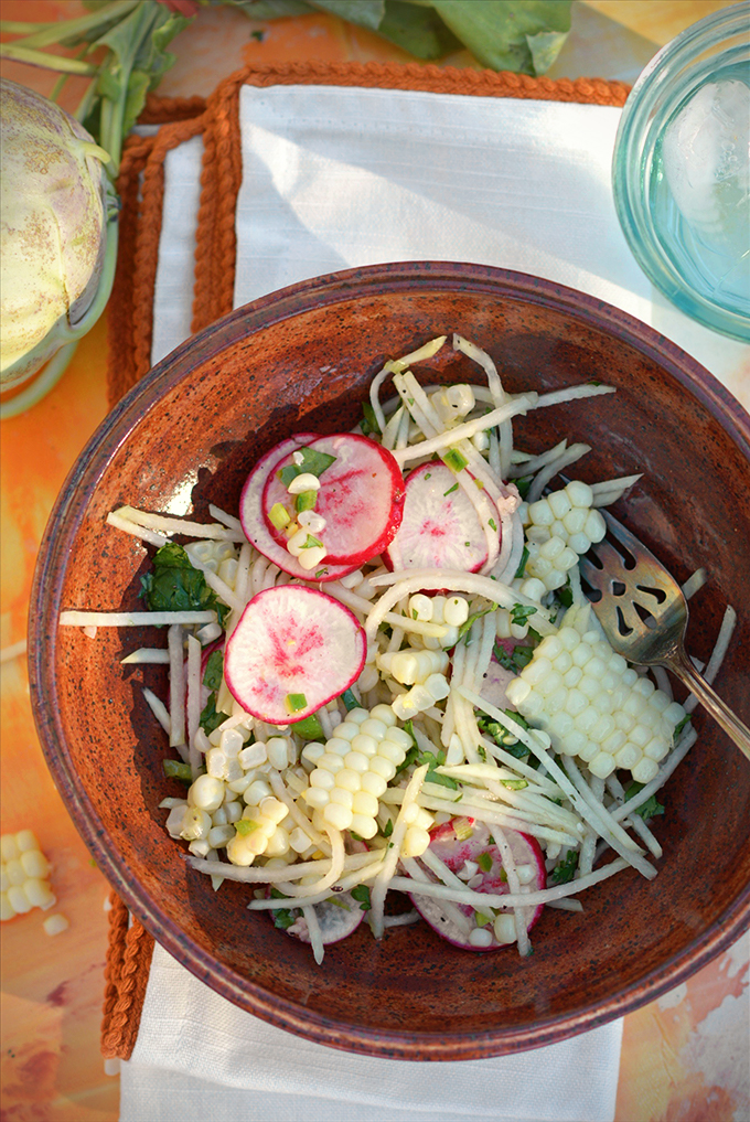 Kohlrabi and Corn Salad