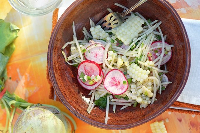 Kohlrabi and Corn Salad