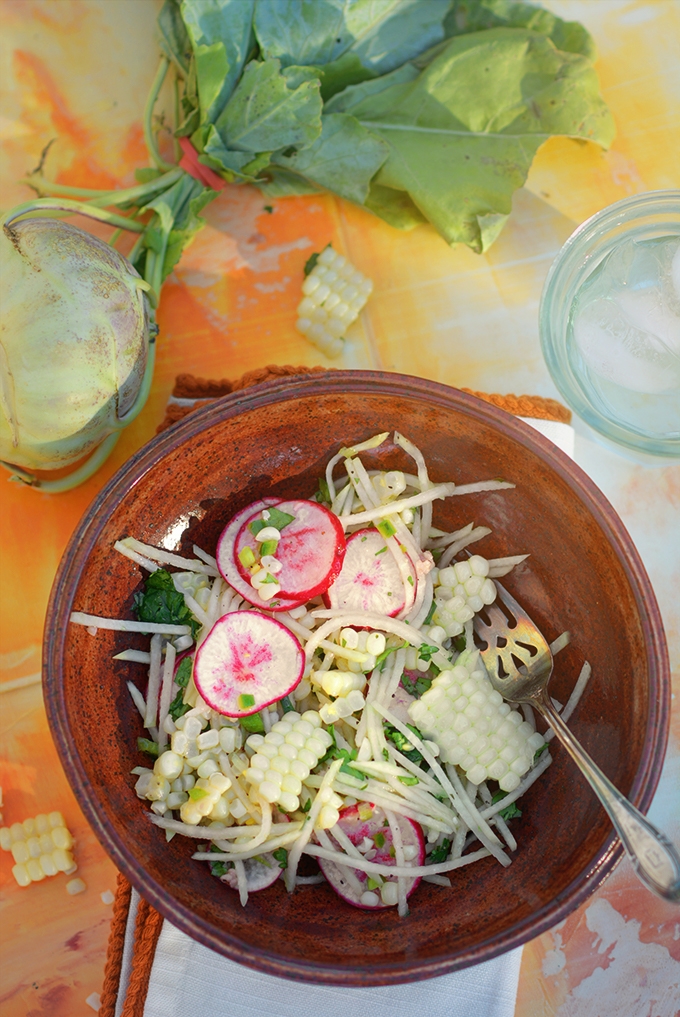 Kohlrabi and Corn Salad