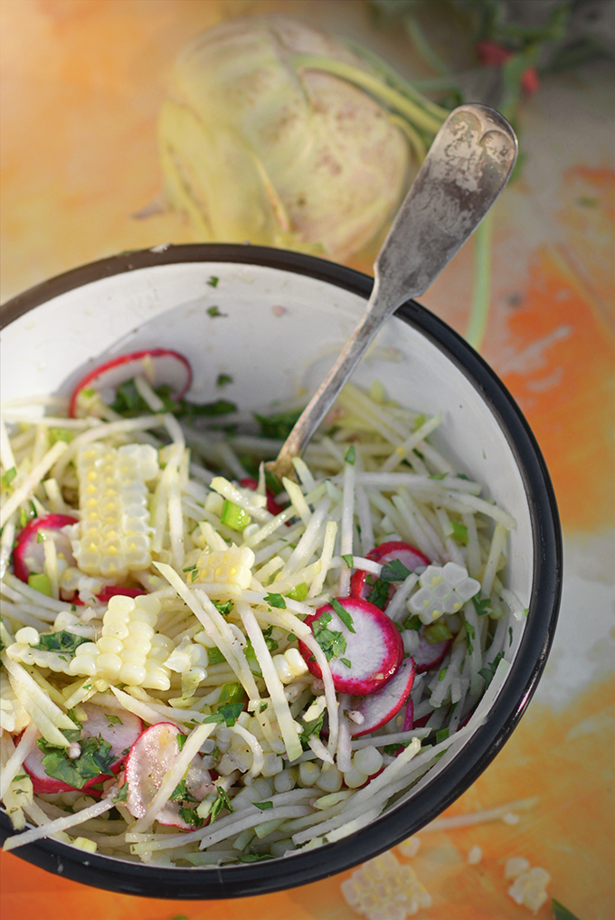 Kohlrabi and Corn Salad