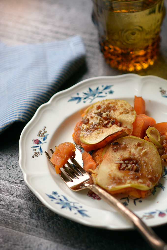 Scalloped and Candied Sweet Potatoes and Apples