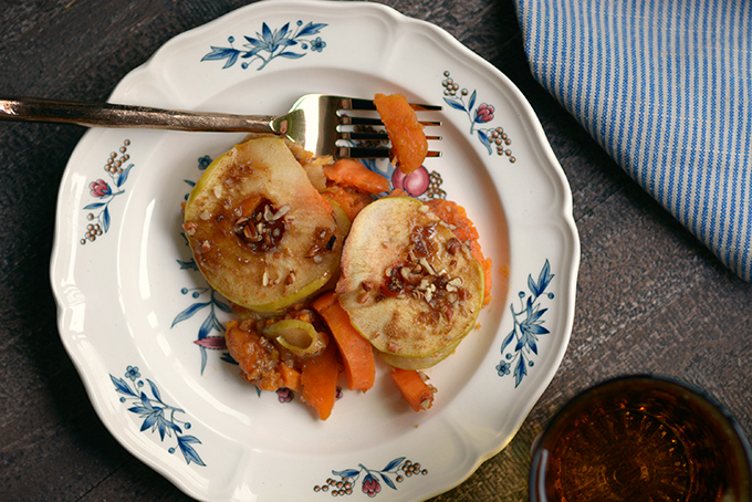 Scalloped and Candied Sweet Potatoes and Apples