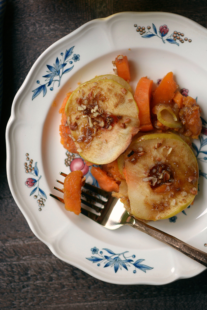 Scalloped and Candied Sweet Potatoes and Apples