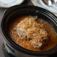 Sweet and Tangy Slow Cooker Pork and Sauerkraut