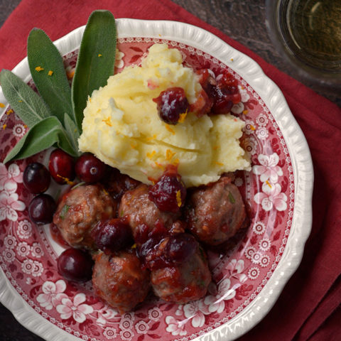 Turkey Meatballs with Cranberry Glaze