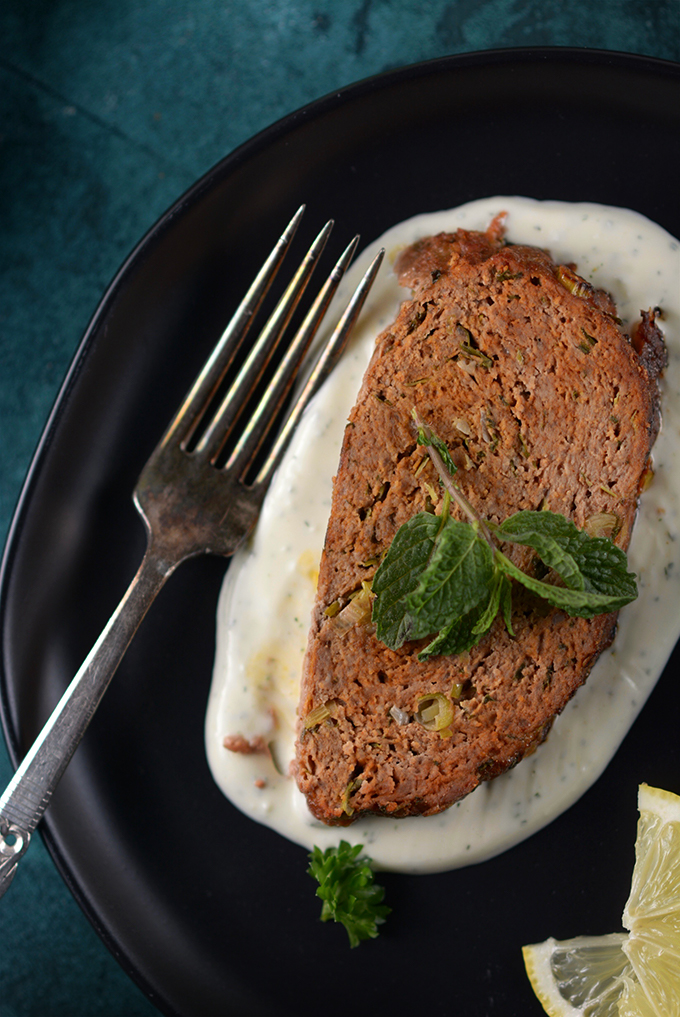 Lamb Meatloaf with Yogurt Sauce