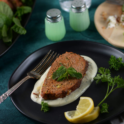 Lamb Meatloaf with Yogurt Sauce