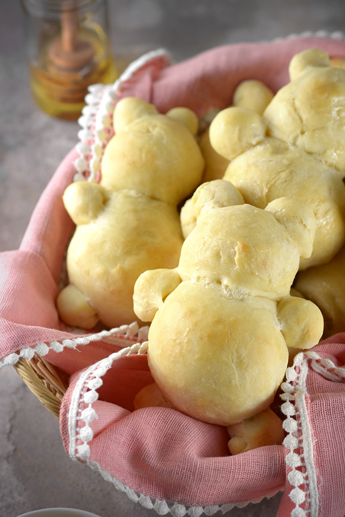 Honey Bear Dinner Rolls with Honey Butter