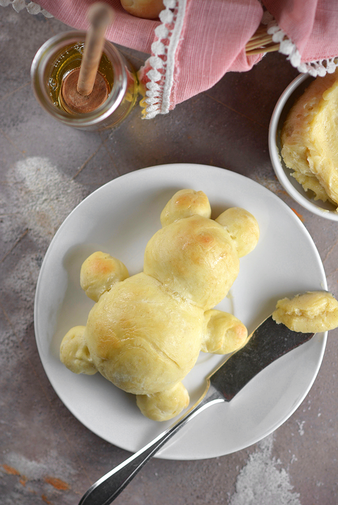 Honey Bear Dinner Rolls with Honey Butter