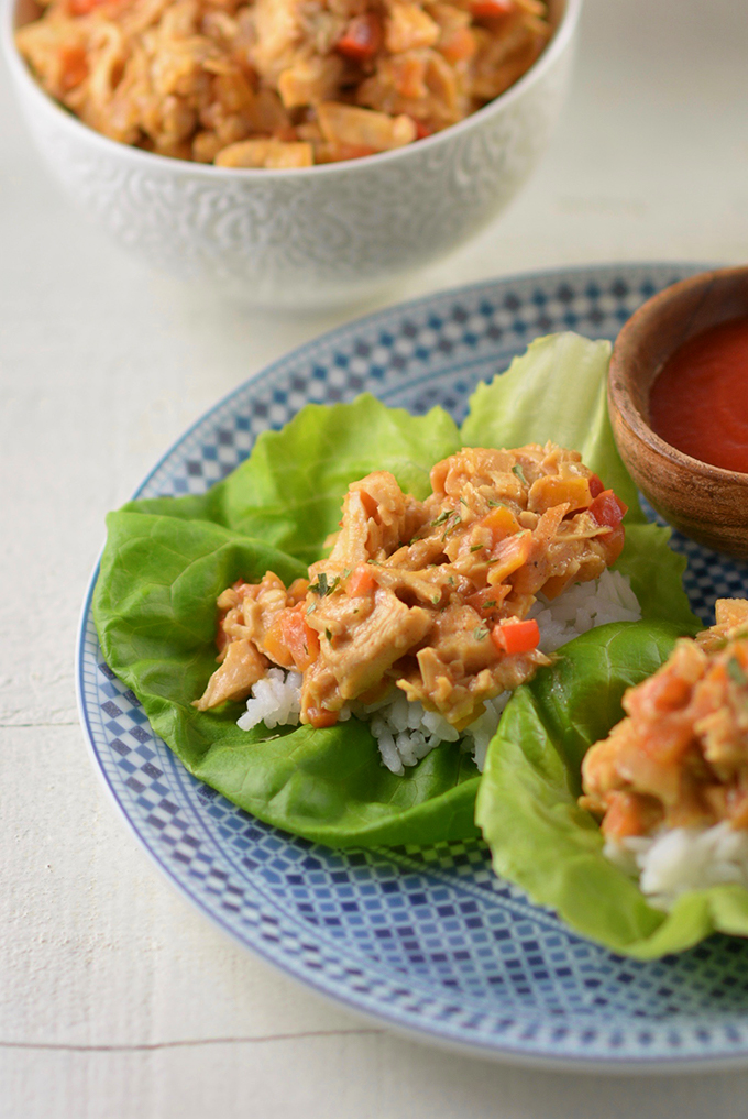 Peanut Chicken Lettuce Wraps