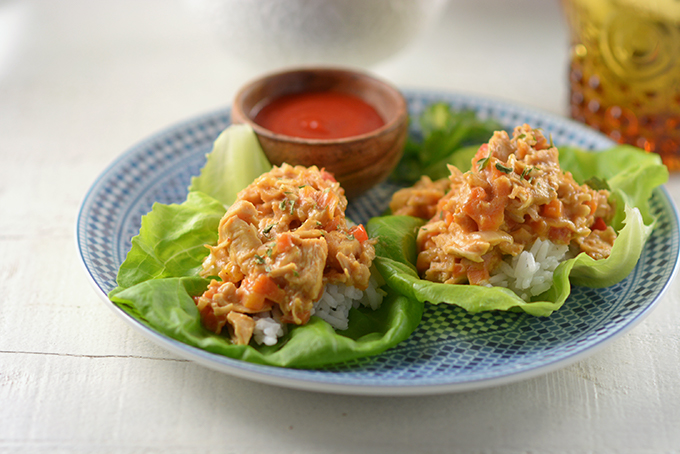 Peanut Chicken Lettuce Wraps