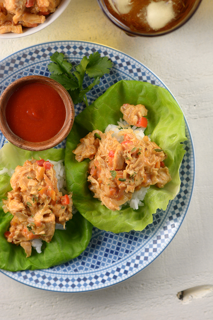 Peanut Chicken Lettuce Wraps