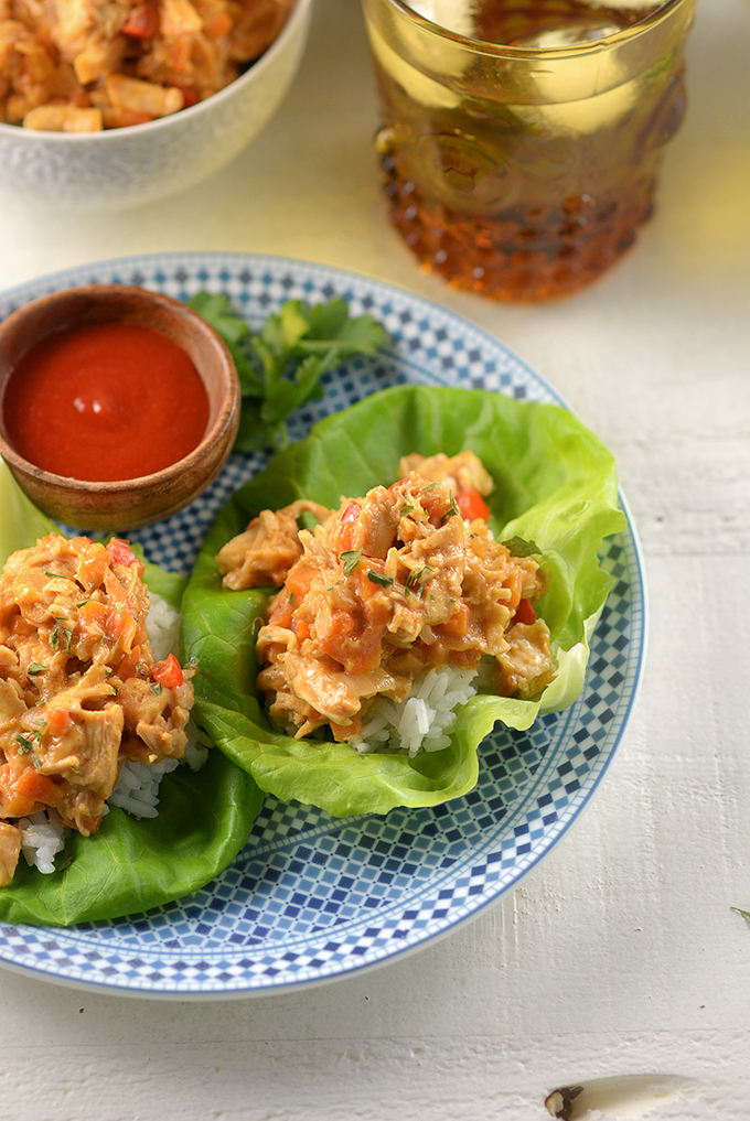 Peanut Chicken Lettuce Wraps