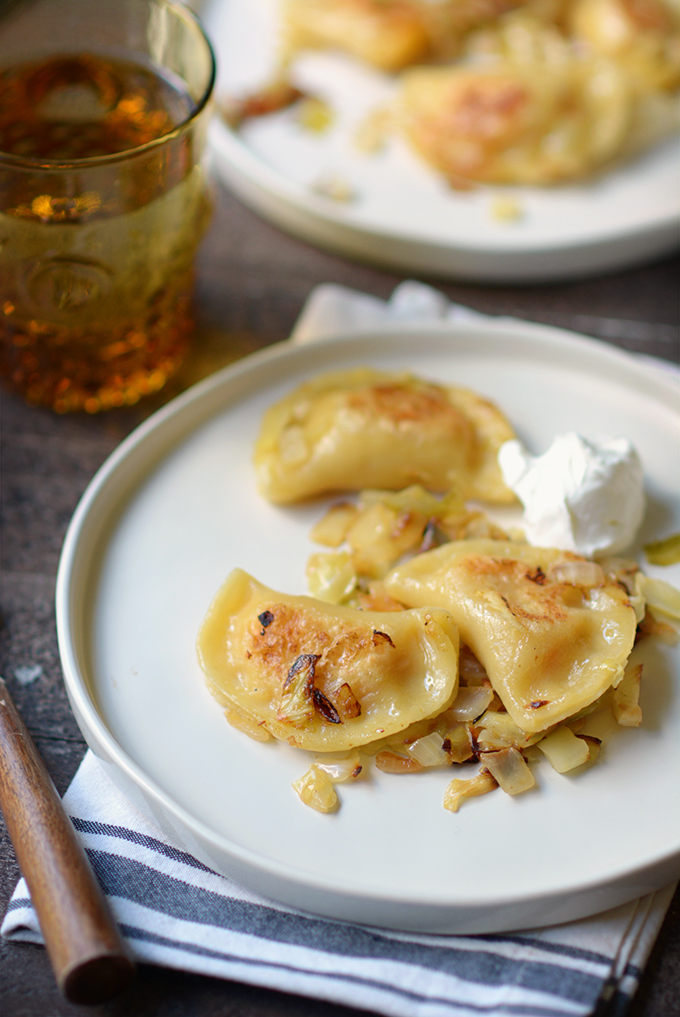Homemade Pierogi with Caramelized Cabbage and Onions