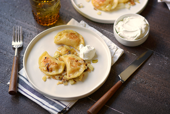 Homemade Pierogi with Caramelized Cabbage and Onions