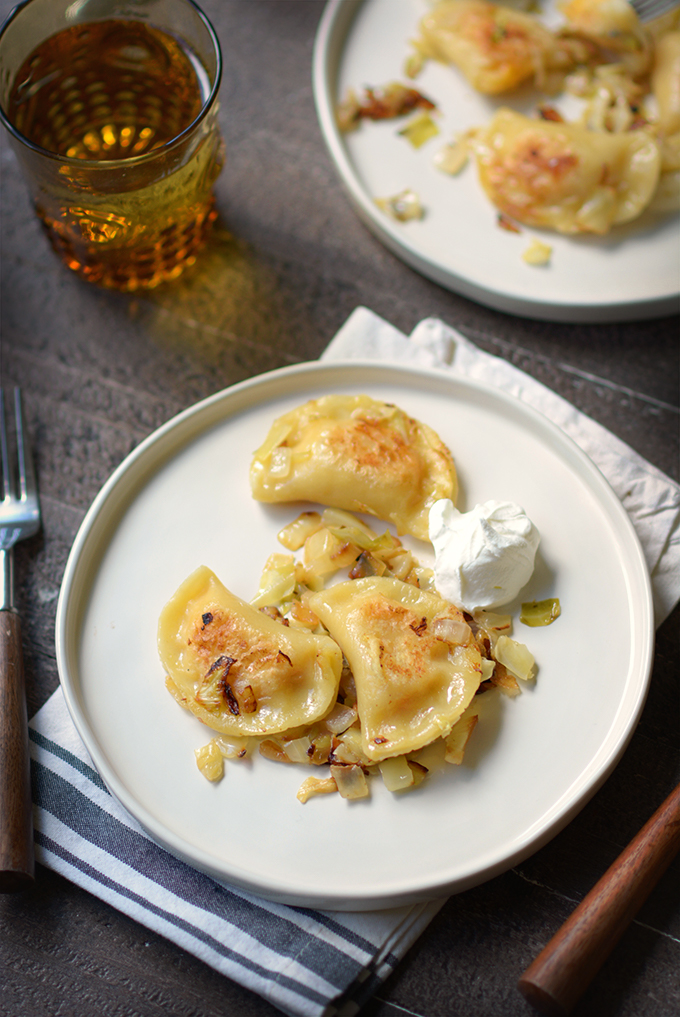 Homemade Pierogi with Caramelized Cabbage and Onions