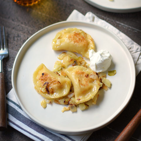 Potato Pierogies with Caramelized Onions 