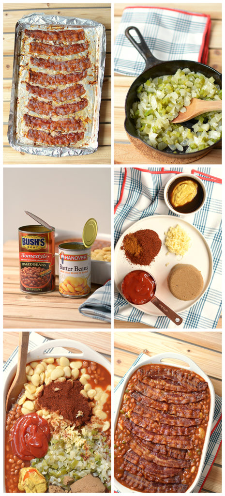 Step-by-step photos showing how to prepare Potluck-Perfect Baked Bean Casserole