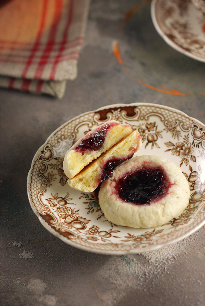 Cherry Almond Thumbprint Cookies