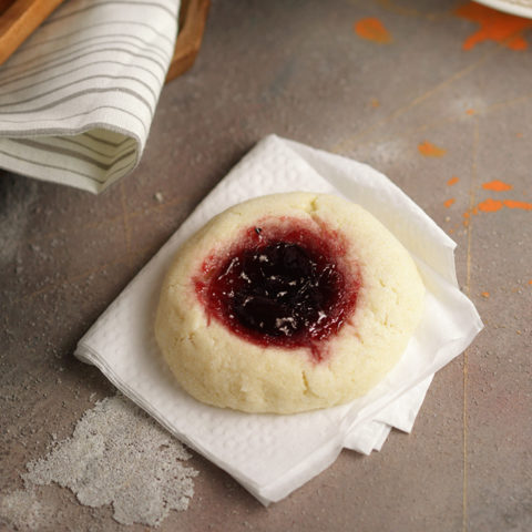 Cherry Almond Thumbprint Cookies