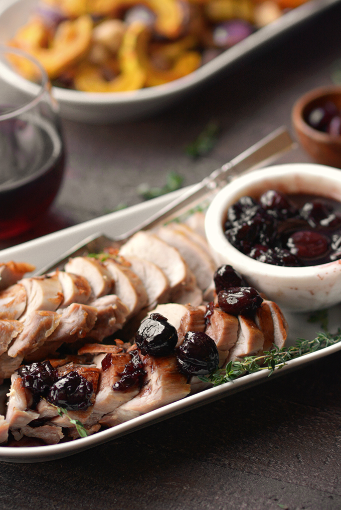 Pork tenderloin with cherry sauce