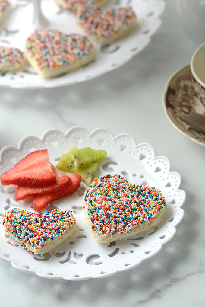 Two Heart Shaped Fairy Breads