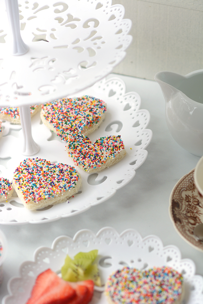 Fairy Bread on a Tea Party Tiered Tray