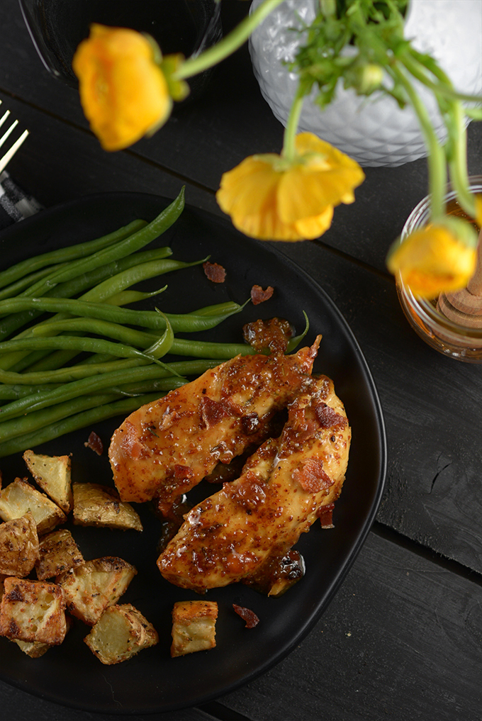 Overhead Shot of Honey Mustard Chicken