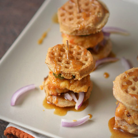 Chicken and Waffle Sliders with Spicy Maple Spread