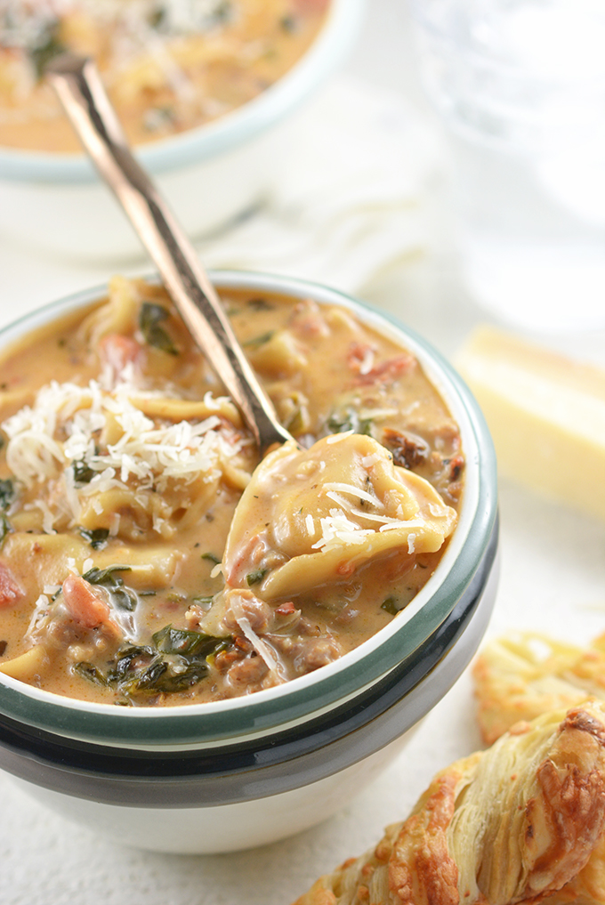 Spoonful of Creamy Tortellini Soup