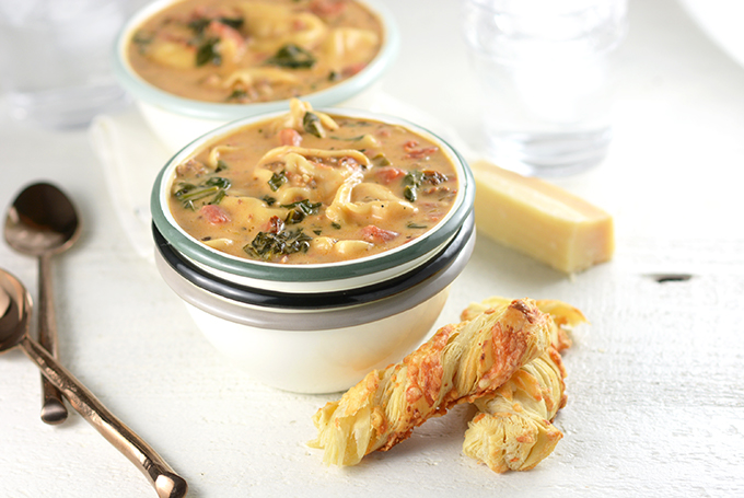 Creamy Tortellini Soup Horizontal Image