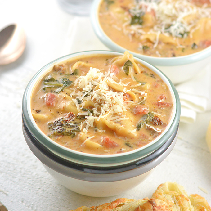 Creamy Italian Sausage and Tortellini Soup