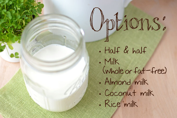 Milk options for your Irish coffee creamer