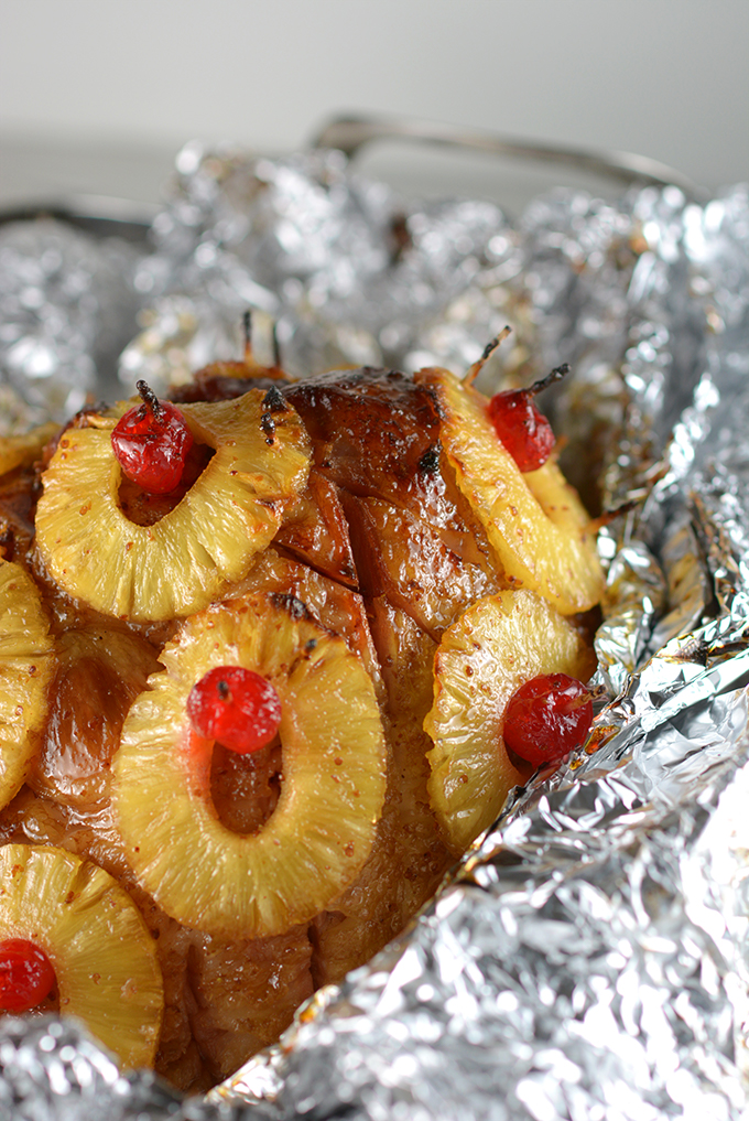 Jambon à l'ananas cuit au miel