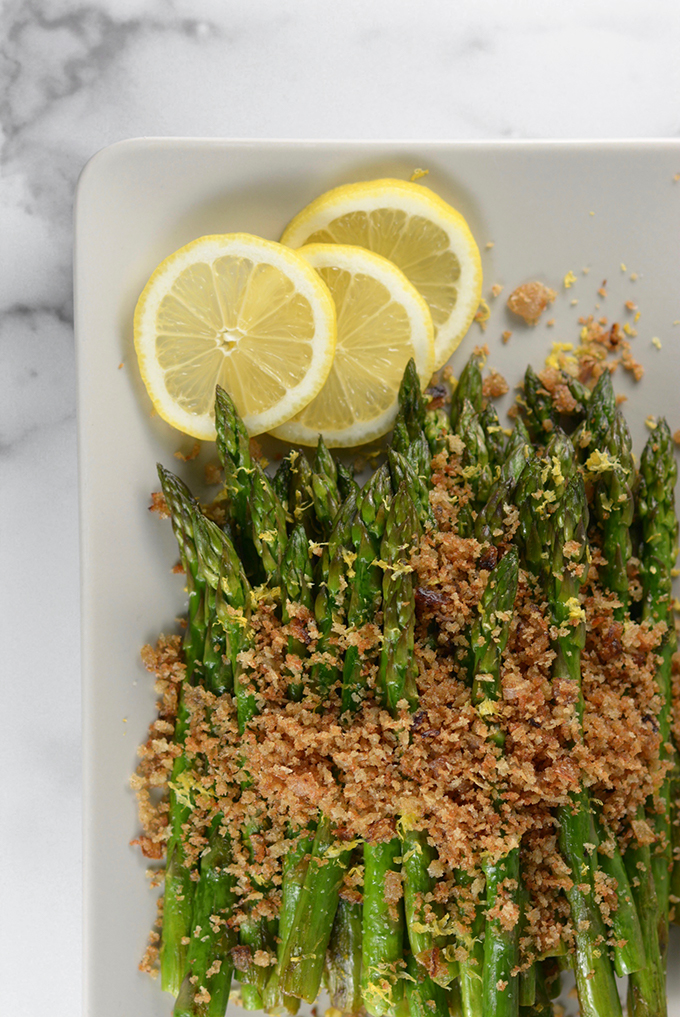 Asparagus with Shallot Bread Crumbs