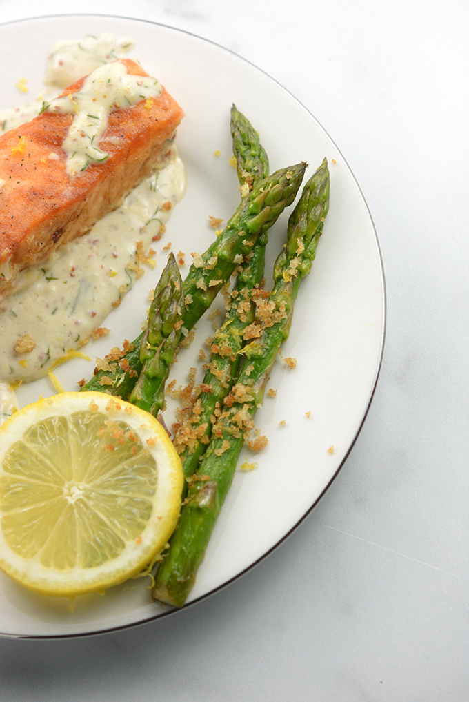 Asparagus with Shallot Bread Crumbs