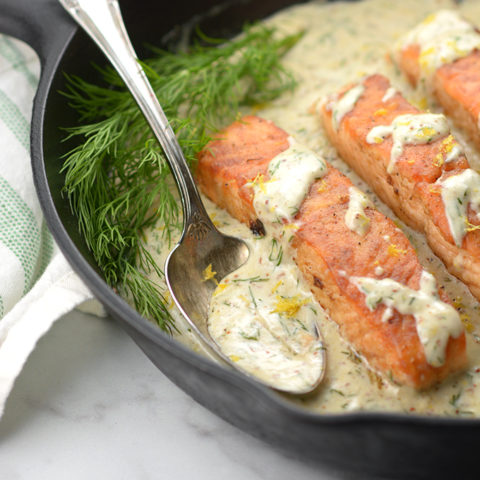 Creamy Lemon Dill Salmon - Simple Seasonal