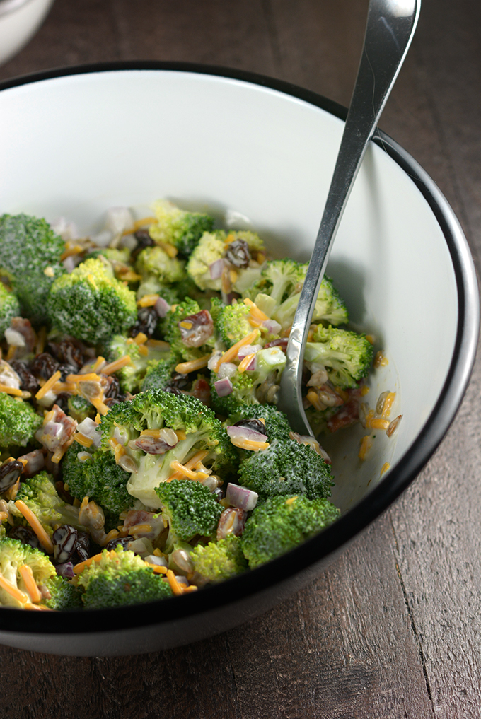 Large Mixing Bowl of Broccoli Salad