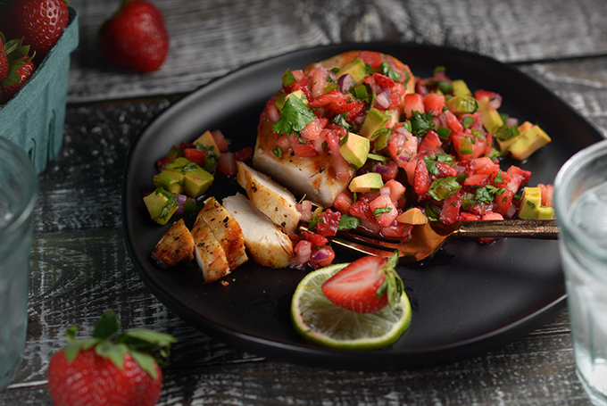 Grilled Chicken and Strawberry Salsa