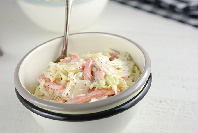Homemade Coleslaw in a small bowl