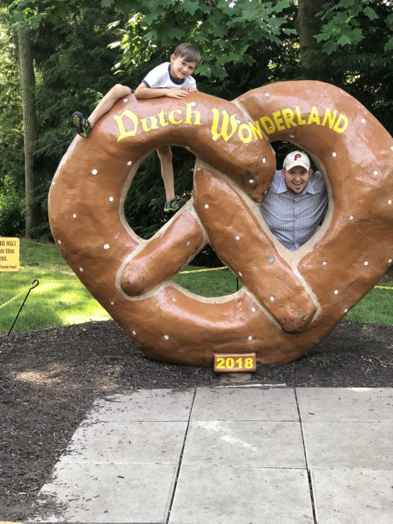 Giant pretzel sculpture at a park in Pennsylvania